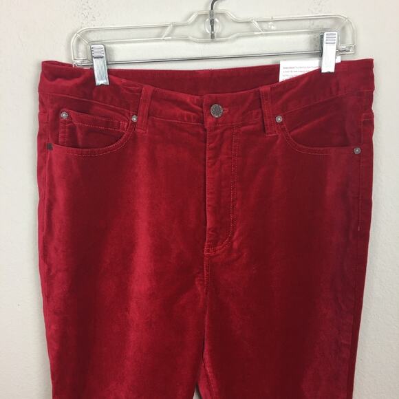Soft Surroundings Red Velvet NWT Skinny Ankle Pants 12 - Picture 2 of 9